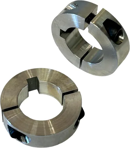 Vista 6 de Collar de eje dividido de 1 pulgada, acero, con llave. (paquete de 2). Para ejes de Go Kart y mini bicicleta.