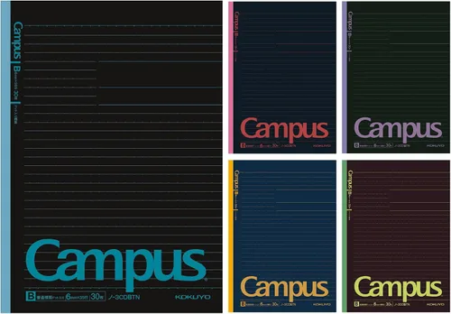 Vista 18 de KOKUYO Cuadernos de composición, paquete de 5 cuadernos Campus Semi-B5 Comp con punto A a rayas de 0.276 in, 30 hojas, cuaderno rayado escolar