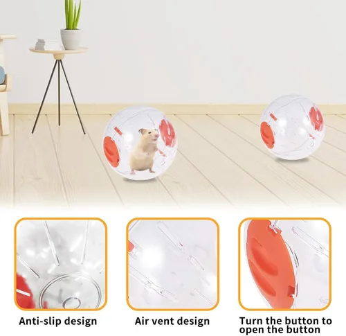 Vista 2 de Andiker Bola de hámster transparente de 5.52 pulgadas con agujeros transpirables, fácil de instalar, pelota de ejercicio para animales pequeños