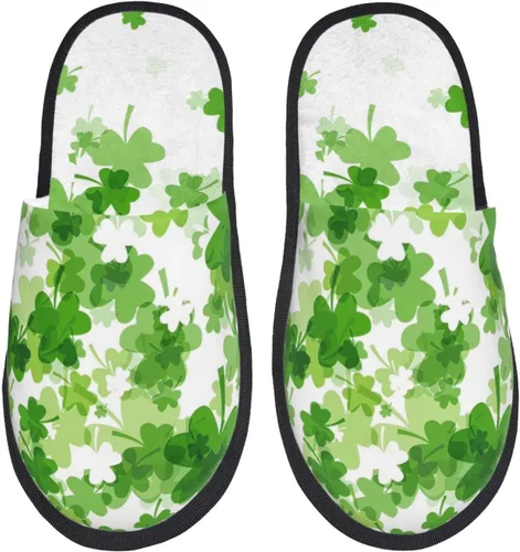 Vista 3 de Pantuflas para el día de San Patricio, regalos para mamá y papá de hija hijo, las mejores pantuflas de casa para mamá y papá, pantuflas
