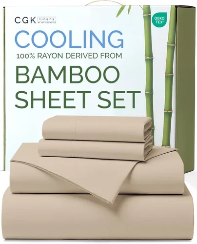 Vista 12 de Sábanas de bambú 100% rayón derivado de bambú, tamaño individual, sábanas refrescantes para individuales. Ropa de cama ultra suave, transpirable