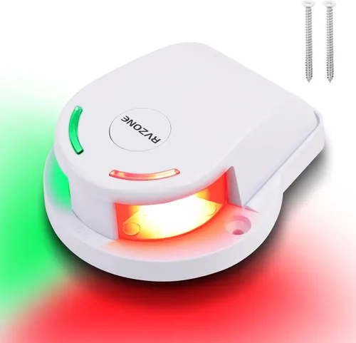 Vista 8 de RVZONE Luces de Navegación para Barcos, Iluminación de Navegación para Barcos LED IP67 Impermeables Rojas y Verdes Luces LED Marinas de Proa Negro