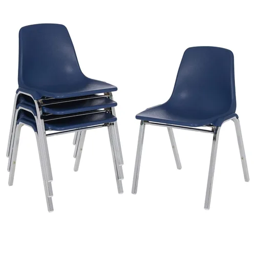 Vista 7 de OEF Furnishings OEF8110/2 Silla apilable de polipropileno de grado comercial (negro, paquete de 2)