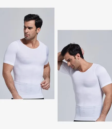 Vista 5 de Arjen Kroos Men's Gynecomastia Compression Shirts Shapewear Body Shaper Slimming Undershirts