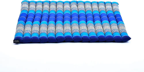 Vista 9 de Leewadee Zabuton - Cojín de asiento cuadrado para ejercicios de meditación, tapete de yoga ligero relleno de Kapok CBT1 - Azul