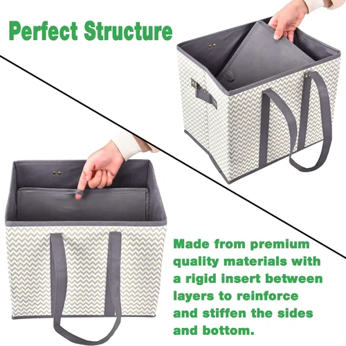 Vista 5 de NERUB Bolsas reutilizables para comestibles, resistentes con parte inferior reforzada, bolsas de compras grandes plegables para comestibles