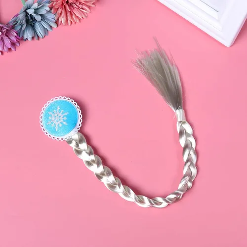 Vista 11 de Peluca de princesa Rapunzel larga trenzada con diadema de flores de tiara para niñas, accesorios de disfraz de 29 pulgadas