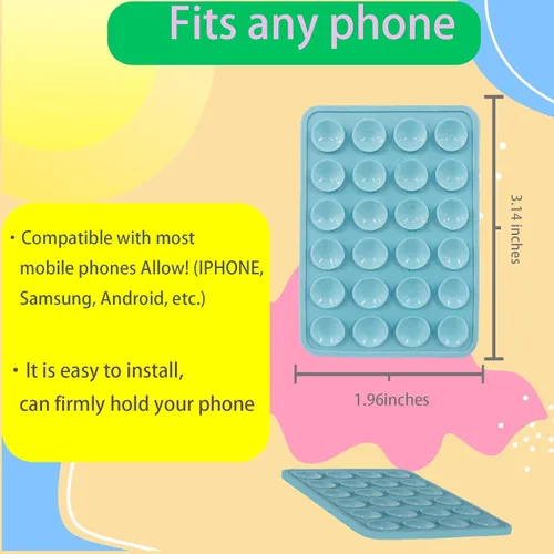 Vista 3 de Soporte de silicona manos libres para teléfono con ventosa, soporte de teléfono con ventosa multiusos para iPhone y Android, videos Tiktok y selfies