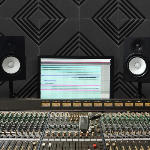 Vista 4 de VallisCo Paquete de 52 paneles acústicos de 1 x 12 x 12 pulgadas, paneles de espuma acústica para insonorización, reducción de ruido, paneles