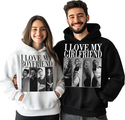 Vista 36 de Sudaderas con capucha personalizadas diseñan el tuyo propio, retrato de camisa de la foto, regalos personalizados para el día de San Valentín