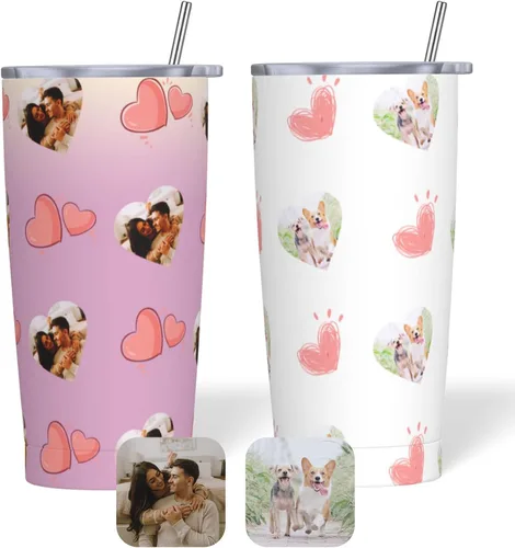 Vista 15 de Vaso personalizado personalizado con foto texto imagen regalo en el día del padre, cumpleaños para papá, marido, abuelo, taza de café aislada