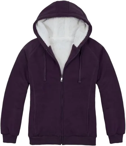 Vista 3 de Victory Outfitters - Sudadera con capucha de forro polar con cremallera y forro bereber suave para mujer