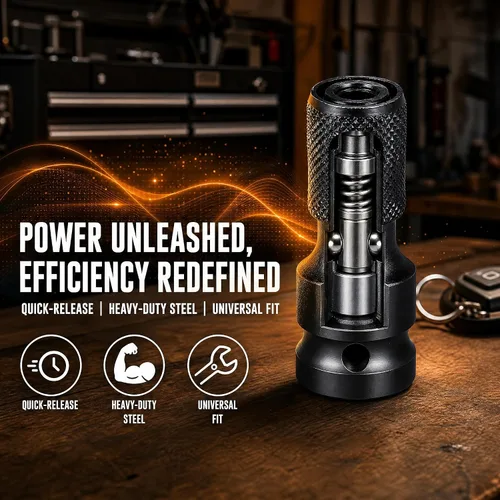 Vista 2 de Juego de 2 piezas de adaptador de enchufe de 1/2 a 1/4, convertidor de llave de impacto, cabezal de conversión para destornillador, adaptador