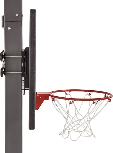 Vista 19 de Aro de baloncesto juvenil Silverback Junior de 33" con tecnología de montaje Lock 'n Rock. Se monta en postes redondos y verticales, color negro