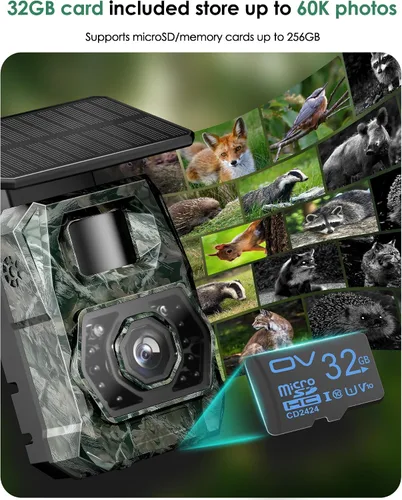 Vista 11 de Cámara de Rastreo Solar WiFi Bluetooth - Cámaras de Caza con Visión Nocturna, Sensor de Movimiento, Impermeable, Cámara de Ciervos Recargable