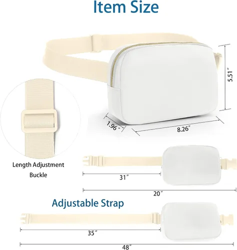 Vista 4 de TSINTOHU Riñonera cruzada con cinturón ajustable para mujeres y hombres, riñonera impermeable a la moda, correa ajustable para correr, caminar