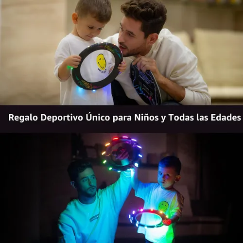 Vista 4 de TOSY Flying Ring - 36 RGB Multicolor or 12 Monocolor LEDs, Super Bright, Lost Mode, Auto Light Up, Camping Essentials for Kid/Teen/Boy/Girl, Safe &