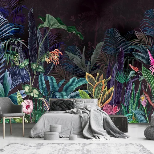Vista 26 de YQWDMX - Papel tapiz de bosque verde soleado, mural de naturaleza para dormitorio (no es de despegar y pegar)