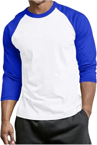 Vista 12 de Men's Raglan Long Sleeve Tee Shirts Color Block Crew Neck T Shirt Lightweight Soft Casual Basic Tshirts Running Tops