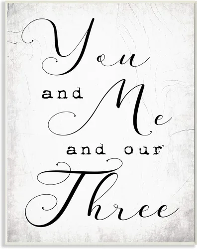 Vista 11 de Stupell Industries You Me and Our Three Phrase Family Home Quote, diseño de Daphne Polselli - Arte de pared enmarcado en negro, 11 x 14, blanco roto