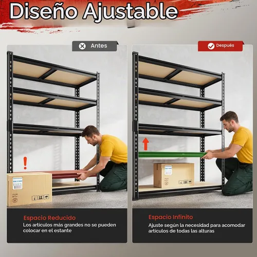 Vista 8 de REIBII - Estantería de garaje ajustable para sótano, 2400 libras