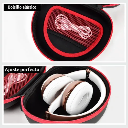 Vista 3 de Funda para auriculares compatible con Mpow 059, Beats Studio3, Beats Solo3, Solo2, Picun P26, para Elecder i39 y más, auriculares inalámbricos Negro