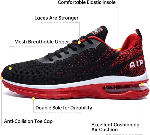 Vista 3 de Autper - Tenis deportivos Air para correr para hombre tenis ligeros para caminar trotar ir al gimnasio o hacer deportes talla 65 a 125 de EEUU