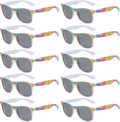 Vista 16 de Paquete de 10 lentes de sol a granel con protección UV para Bandera Americana Humo