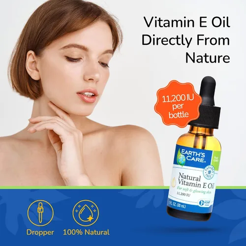 Vista 2 de Earth's Care Aceite natural de vitamina E – Aceite de vitamina E 100% natural para piel y cabello – 1 onza líquida