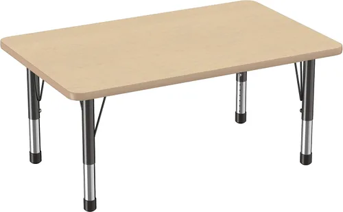 Vista 107 de FDP - Mesa rectangular para actividades escolares y aulas (24 x 36 pulgadas), patas gruesas para niños pequeños, altura ajustable de 15 a 24