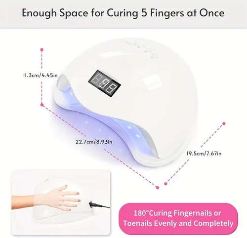 Vista 10 de Lámpara LED de uñas, secador de uñas de gel de 48 W, secado de esmalte de uñas, luz LED UV con 4 temporizadores, sensor automático, pantalla LCD
