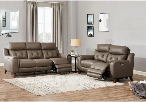 Vista 11 de Hydeline Torino Zero Gravity Power reclinable y reposacabezas de cuero de grano superior con puertos USB integrados, trufa, espuma viscoelástica