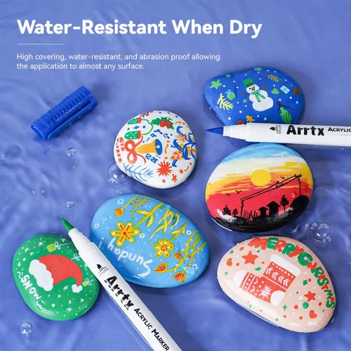 Vista 7 de Paquete de pintura de acuarela MeiLiang, 36 colores vivos con Arrtx 30 colores acrílicos para pintura rupestre, perfecto para estudiantes, niños
