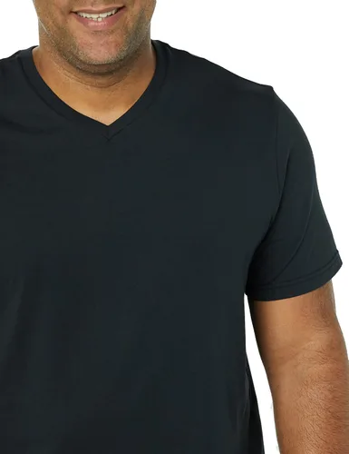 Vista 6 de Tienda Essentials Camiseta de manga corta con cuello en V para hombre (disponible en tallas grandes y altas), paquete de 2