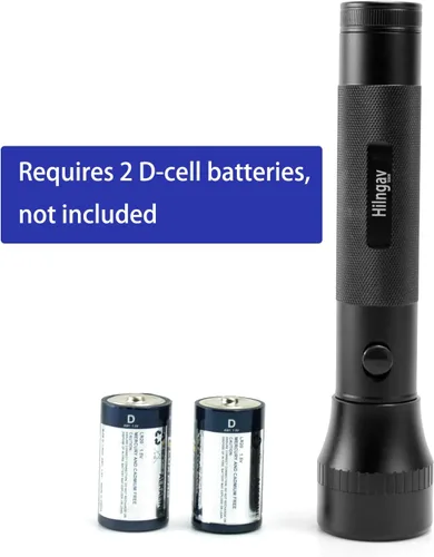 Vista 3 de Linternas LED Grandes de Batería D de 2 Celdas de Servicio Pesado, Linterna Antorcha de Aleación de Aluminio de Modo Único con Zoom, Linterna