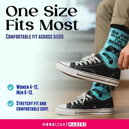Vista 70 de Moonlight Makers Funny Colored Socks, Novelty Socks, Stocking Stuffer, Unisex Socks