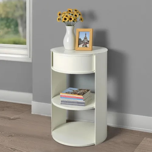 Vista 15 de 15.74'' Side End Tabel for Living Room, Modern Accent Drink Table, Wood Square Tabletop & Metal Pedestal, Easy Assembly, Black