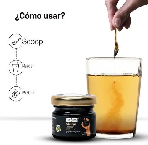 Vista 7 de Kapiva Resina de Shilajit 100% Auténtica del Himalaya (30gmx2), Alta Potencia para Hombres y Mujeres Más de 80 Minerales Traza, Hasta 70% de Ácido