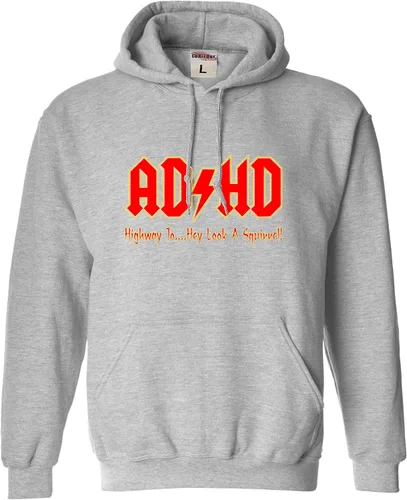 Vista 8 de Go All Out Sudadera con capucha para hombre y mujer con texto en inglés "Highway To Hey Look A Squirrel