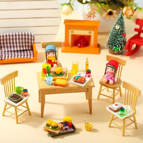 Vista 5 de 38 piezas de juguetes de comida en miniatura para casa de muñecas, accesorios para casa de muñecas en miniatura, juegos de comida para muñecas