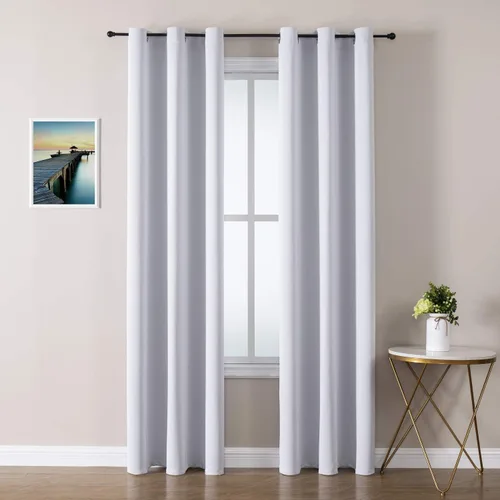 Vista 129 de ChrisDowa - Cortinas cortas para ventana de 40 pulgadas para dormitorio - Cortinas cortas con ojales y aislamiento térmico para oscurecer