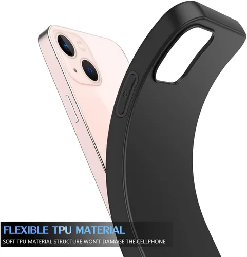 Vista 3 de Funda Puxicu para iPhone 13, cubierta protectora de TPU suave mate de diseño delgado para iPhone 13, negra