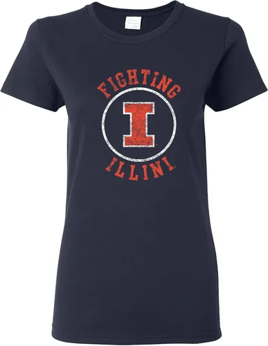 Vista 23 de NCAA - Camiseta para mujer, diseño de círculo envejecido, color del equipo, universidad
