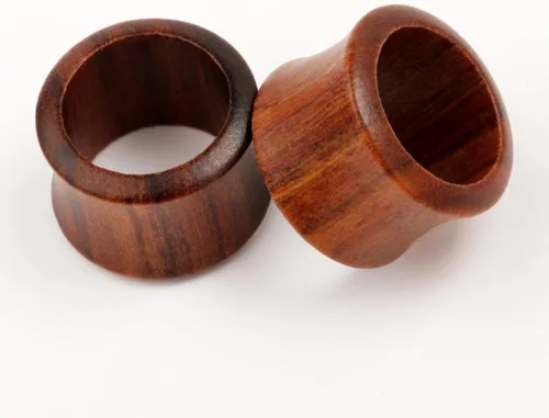 Vista 3 de TBOSEN - Juego de 4 pares de medidores de madera, dilatadores de doble llamarada