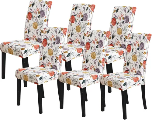 Vista 9 de FORCHEER Juego de 4 fundas para sillas de comedor para comedor, fundas elásticas para sillas de comedor y cocina, lavables y extraíbles