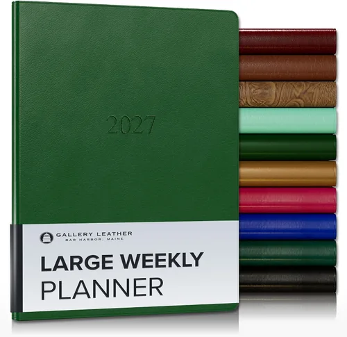 Vista 72 de Gallery Leather Planificador Semanal y Mensual Grande 2025-2026, Calendario Planificador y Cuaderno Elegantemente Encuadernado con Elegantes Bordes