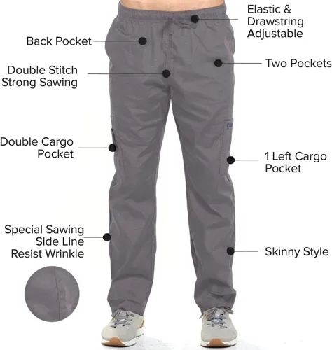 Vista 6 de Dagacci Scrubs Uniforme Médico para Mujeres y Hombres Conjunto de Scrubs Médicos Top y Pantalones