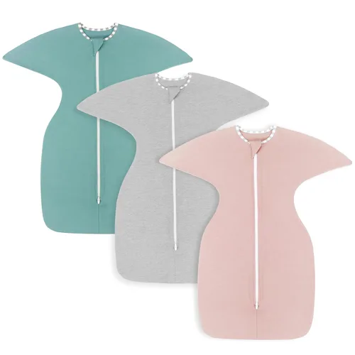 Vista 22 de PuppyPaws - Saco de dormir para bebé, 1.5 TOG, envolvente de transición con mangas largas con brazos hacia arriba y puños de manoplas, saco de Verde