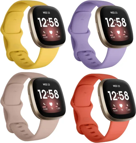 Vista 16 de Seleek Bandas de Repuesto Compatibles con Fitbit Versa 3 / Versa 4 / Sense/Sense 2, Pulseras Accesorios Clásicos de Silicona Ajustables Correas