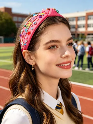 Vista 2 de Diadema para profesora para mujer, diadema anudada con perlas de cristal, trajes de regreso a clases, accesorios, regalos de agradecimiento